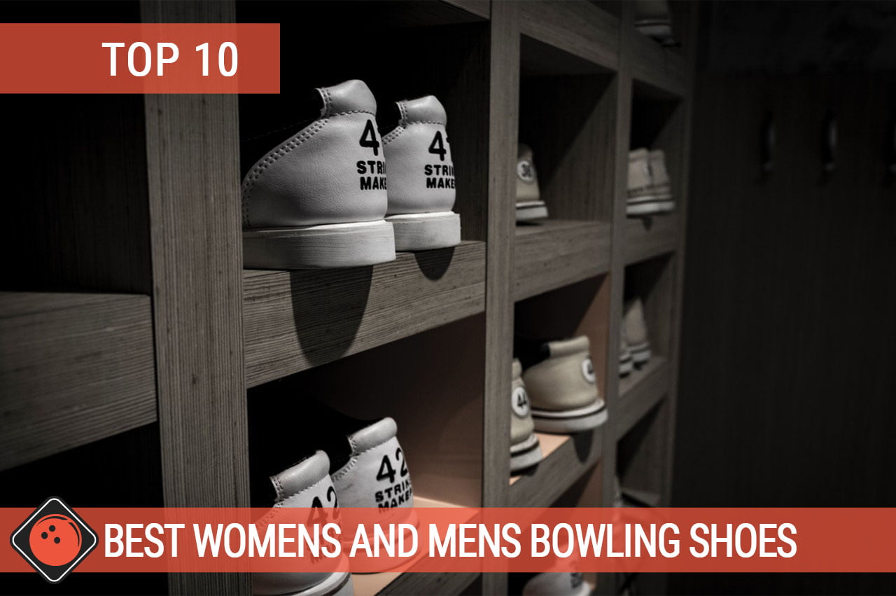 A rack with multiple bowling shoes