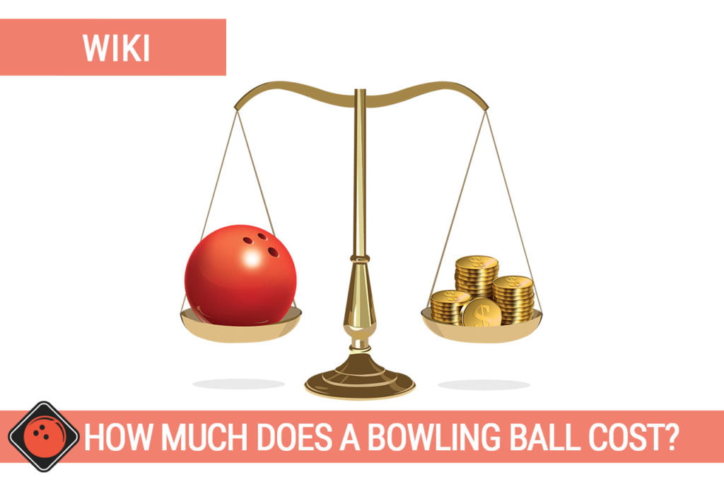 One bowing ball and a stack of coins on a scale weighing - Title picture for How much does a bowling ball cost?