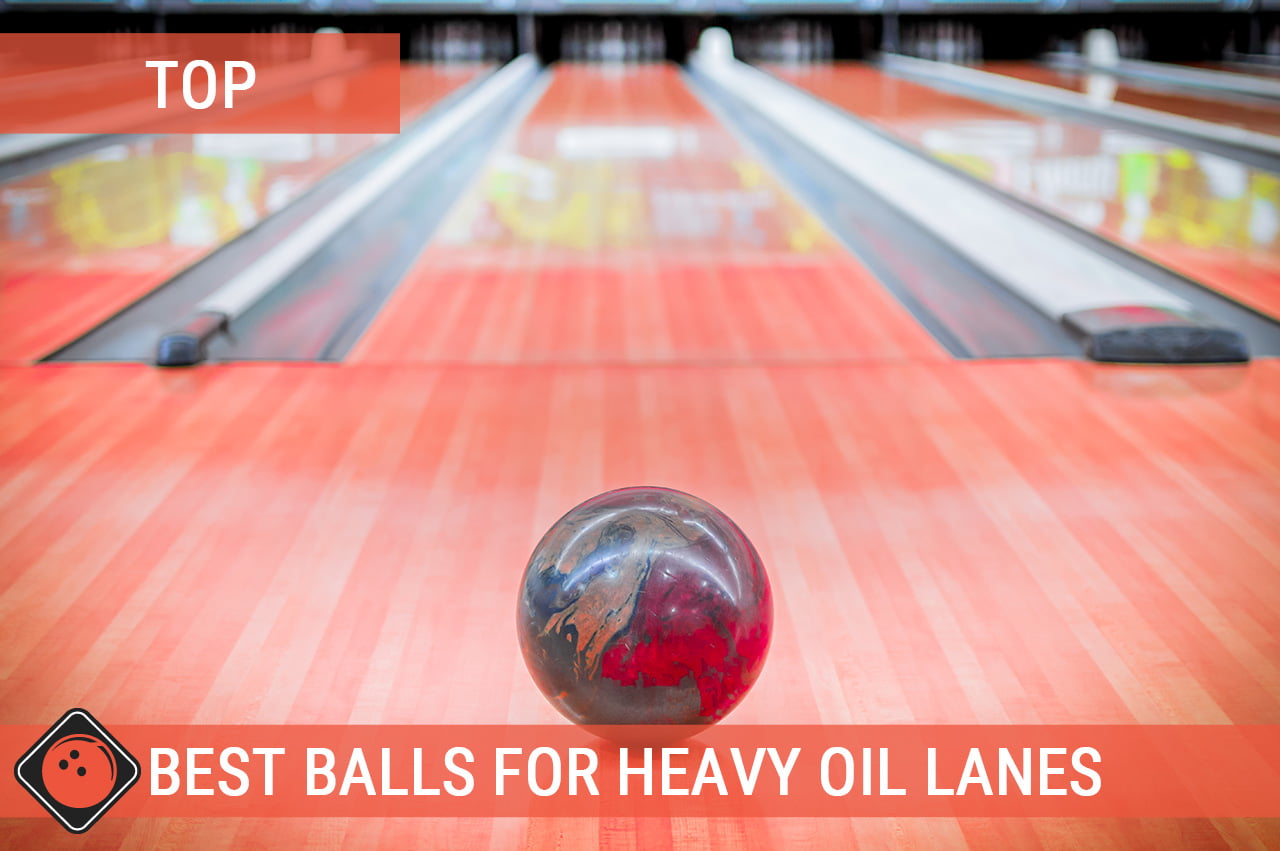 One bowing ball in he middle of a bowling lane - Title picture for Top 5 Best Bowling Balls for Heavy Oil Lanes